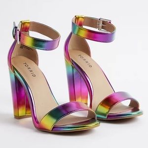 Torrid rainbow chunky heels
